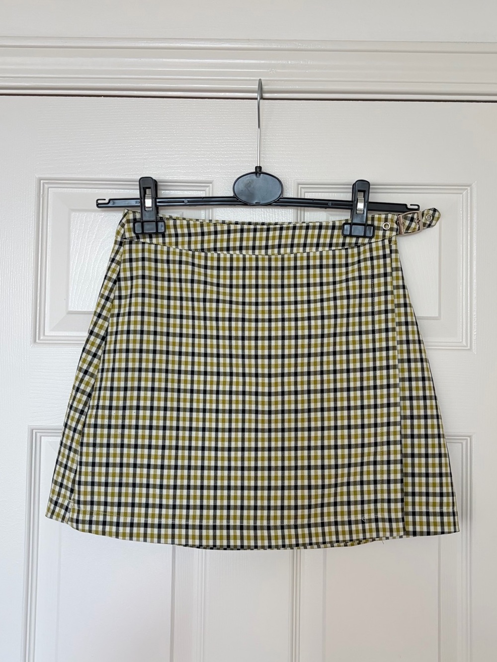 Brandy Melville John Galt Plaid Wrap Buckle Mini Skirt